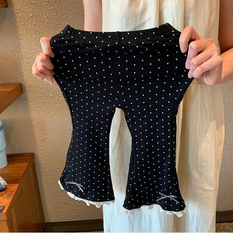 

Girls Polka Dot Bow Flared Pants & Long-Sleeve Top Set 80 cm