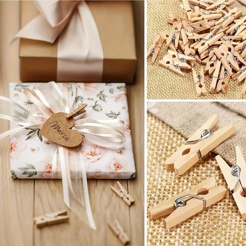 50pcs Wooden Mini Clothespins - Multipurpose Photo Clips for Crafts, Art Projects, Wedding, Birthday, Anniversary, Baptism