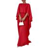 Completo Due Pezzi Elegante alla Moda 2026: Gonna Pieghettata Irregolare con Top a Manica Pipistrello Larga per Donna