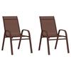 Day and Night - Day and Night Stackable Garden Chairs 2 Units Brown Textilene