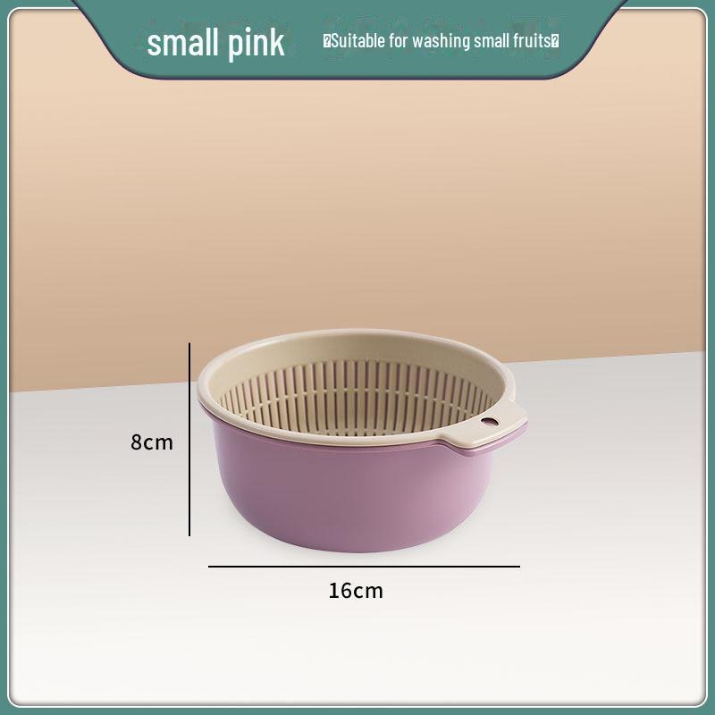 Double-Layer Plastic Drain Basket: Enlarged Kitchen Basin & Fruit Plate