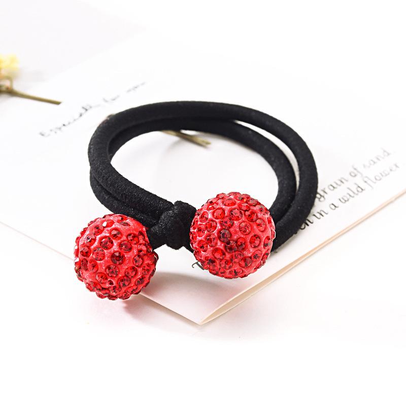 Benzi de Păr cu Bilă de Stras Multicoloră Coreeană două-în-unu Bandă Elastică de Cauciuc Suport Coadă de Cal Elastice de Păr Accesorii de Păr Femei Copii