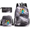 Minecraft Schooltas Game Merchandise Student Grote Capaciteit Print Drie Delige Schooltas Mannen En Vrouwen