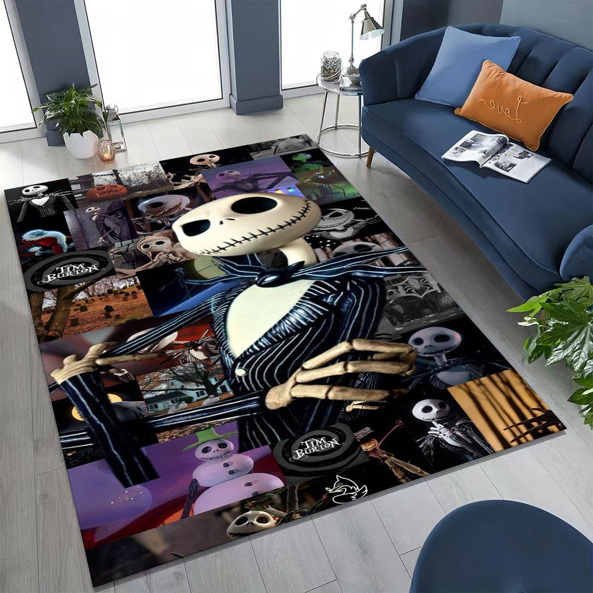 

2026 New The Nightmare Before Christmas Jack Cartoo Rug for Bedroom Living Room Sofa Home Doormat Decor, Kid Non-slip Floor Mat 40x60cm( 15x23in )