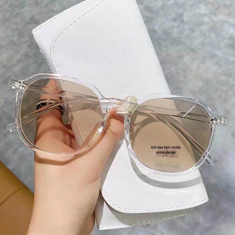 Lichtempfindliche, farbwechselnde Anti-Blaulicht-Brille mit großem Rahmen für Damen mit Sehstärke