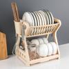 Household Countertop Storage Rack Double-layer Dish Drying Rack Drain Bowl Rack  for Storing