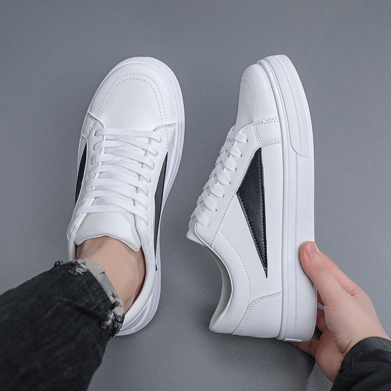 Man's Casual Leather Flats Shoes Platform Sneakers Trend Men Comfortable Low-top Sport Shoes No Slip Wear-resistant Hiking Shoes