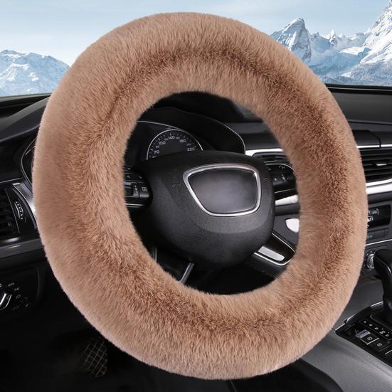 Bilrattkåpa Mjuk Luddig Varm Rattkåpa Vinter Plysch Biltillbehör