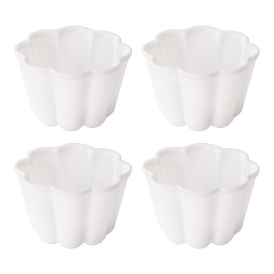 4Pcs Miniature Flower Shaped Pudding Tart Molds Non-Stick Pan Set for Bread Cake Pie Baking Mold Kit for Home Kitchen Outdoor Travel Restaurant