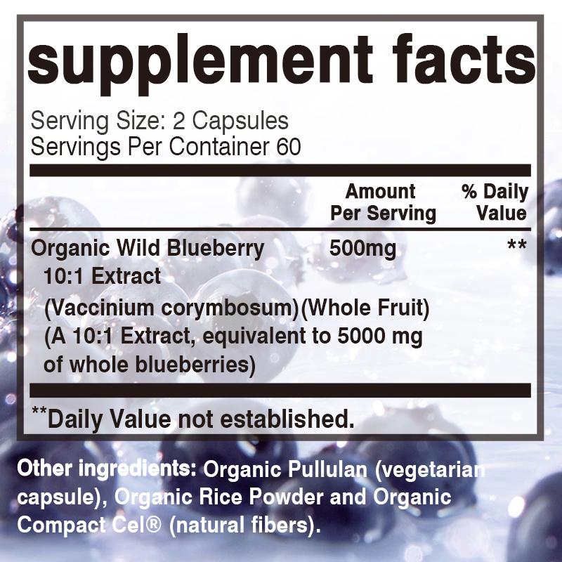 Wild Blueberry Strength 10:1 Extract Capsules - Antioxidant,Vision Health