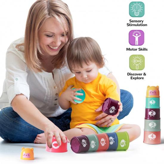 5 in 1 Baby Toys 6 to 12 to 18 Months, Montessori Toys for 1 Year Old, Montessori Toys for Babies 6-12 Months, Sensory Toys for Babies, Baby Tissue