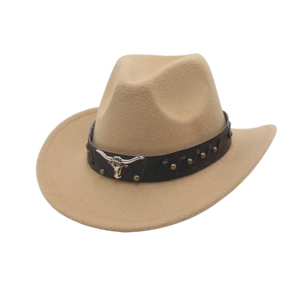 Western Cowboy Hat Women Men Decor Classic Western Cowgirl Hat Sun Protection Hat for Gift Winter Fall Party Costume Accessories