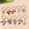 Hübscher Emaillierter Schmetterling Schlüsselanhänger Tier Schlüsselanhänger Anhänger für Auto Schlüsselhalter Damen Mädchen Handtaschen Anhänger DIY Schmuck Schlüsselkette Geschenk