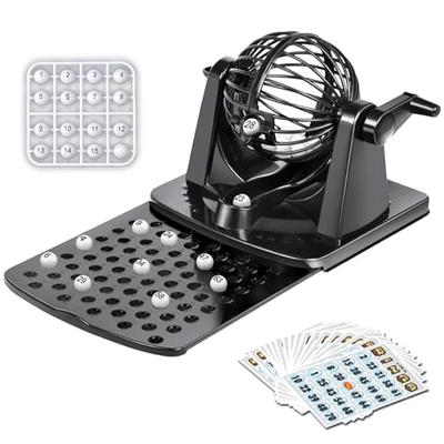 Sac taske Bingo Spel Lotteri Maskin Bingo Lotteri Maskin Garapon Lotteri Maskin Bingobrickor (Svart)