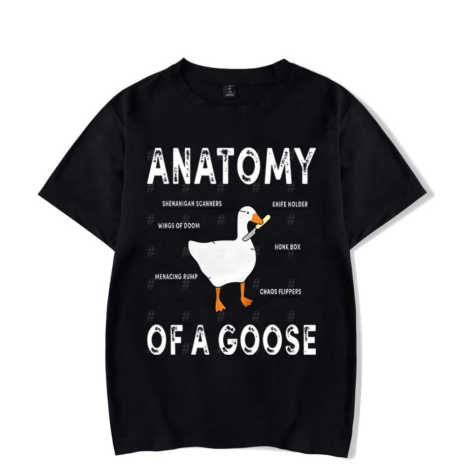 T Shirt for Men Antomy of Goose Print Men Tee Tops Clothes Duck Cartoon Oversized T Shirt Clothing Short Sleeve Tee Shirts Homme