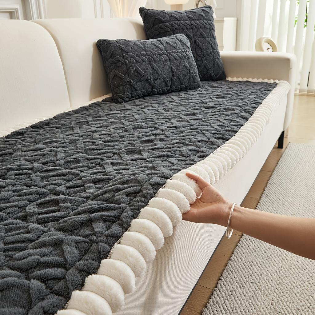 1 Stück Weiches Gestepptes Sofakissen, Verdickter Polyester-Sofabezug für Wärme im Herbst und Winter, Heimdekoration Geeignet für 2-, 3- oder 4-Sitzer-Sofas.