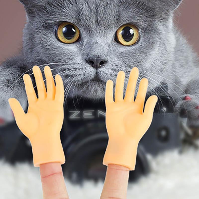 Children Noveltyfunny Mini Hand Creative Finger Fingertip Toys Teasing Cat Massage Pet Soft Silicone Small Hand Pet Supplies