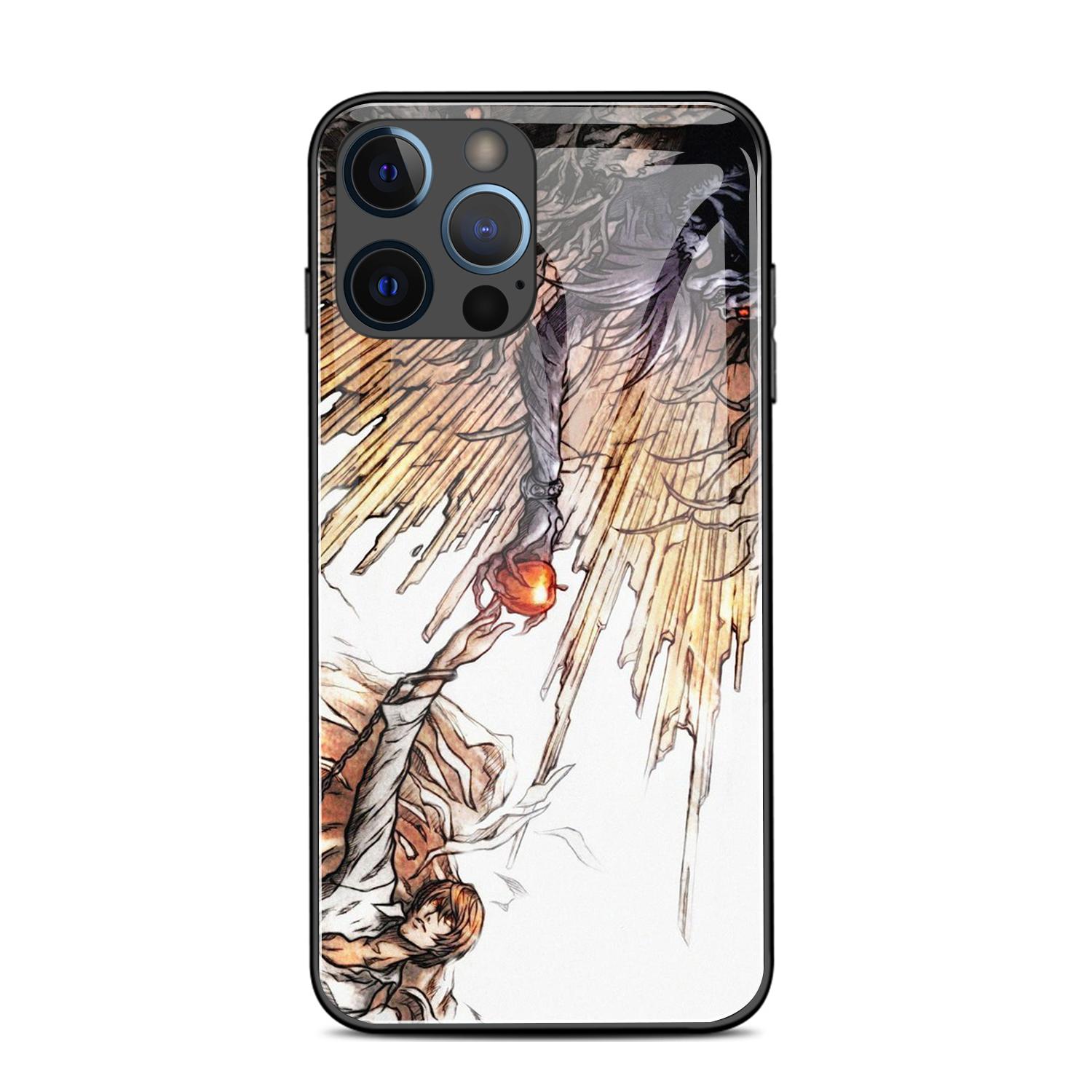 

Стеклянная задняя крышка Death Note, мягкий защитный чехол из ТПУ с защитой от падения для IPhone 6 6S 7 8 14 Plus X Xs Max Xr 11 12 13 14 Pro Max Se iPhone 14 plus