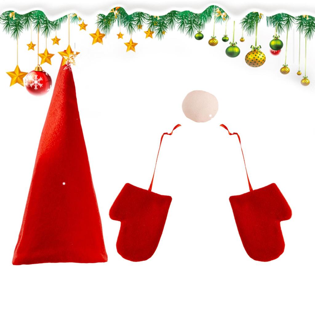 Santa Hat Tree Topper Plush Holiday Ornament Christmas Tree Top Decoration For Indoor Outdoor Party Gathering Winter Home Stage