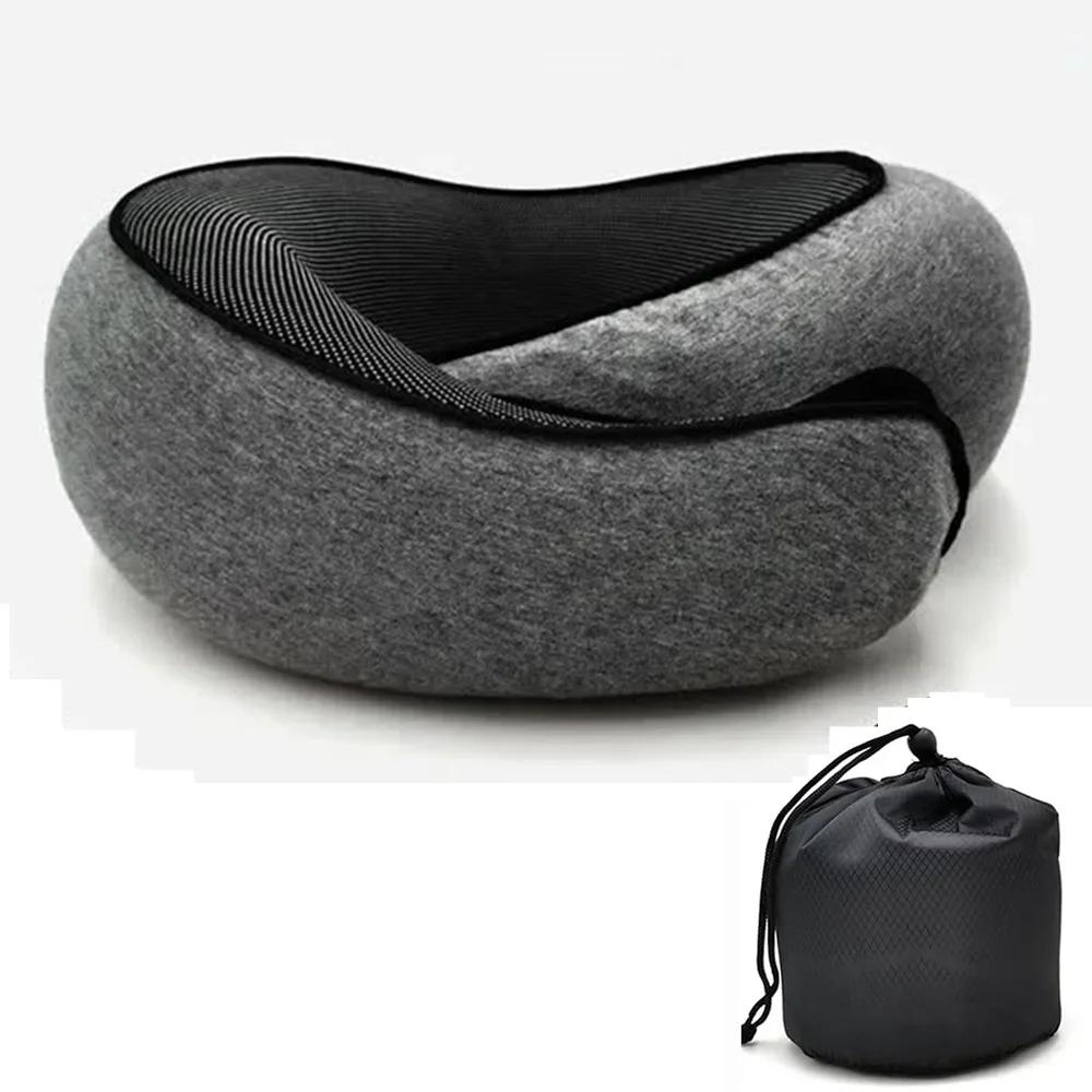Travel Neck Pillow Memory Foam U-shaped Pillow Neck Pillows for Traveling Portable with Organizer bag Noon Break Sleep Pillows