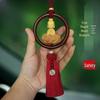 Peach Wood Lotus Guanyin Car Pendant: Zodiac Blessing Ornament