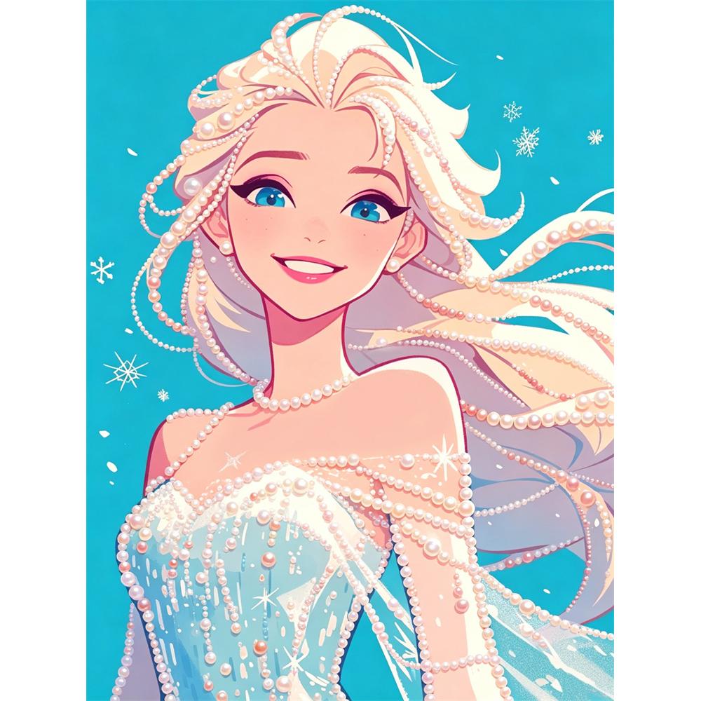 

Disney Pearl Painting Princess Elsa DIY Pearl Art Painting Pearl Gem Painting Pictures Crafts Special Shape Home Wall Decoration 30x40
