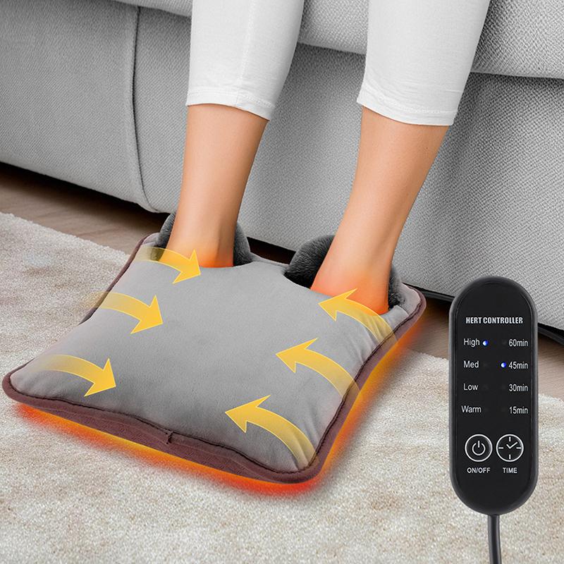 Versatile Winter Electric Foot Heating Pad USB Charging Soft Plush Washable Warmer Mat