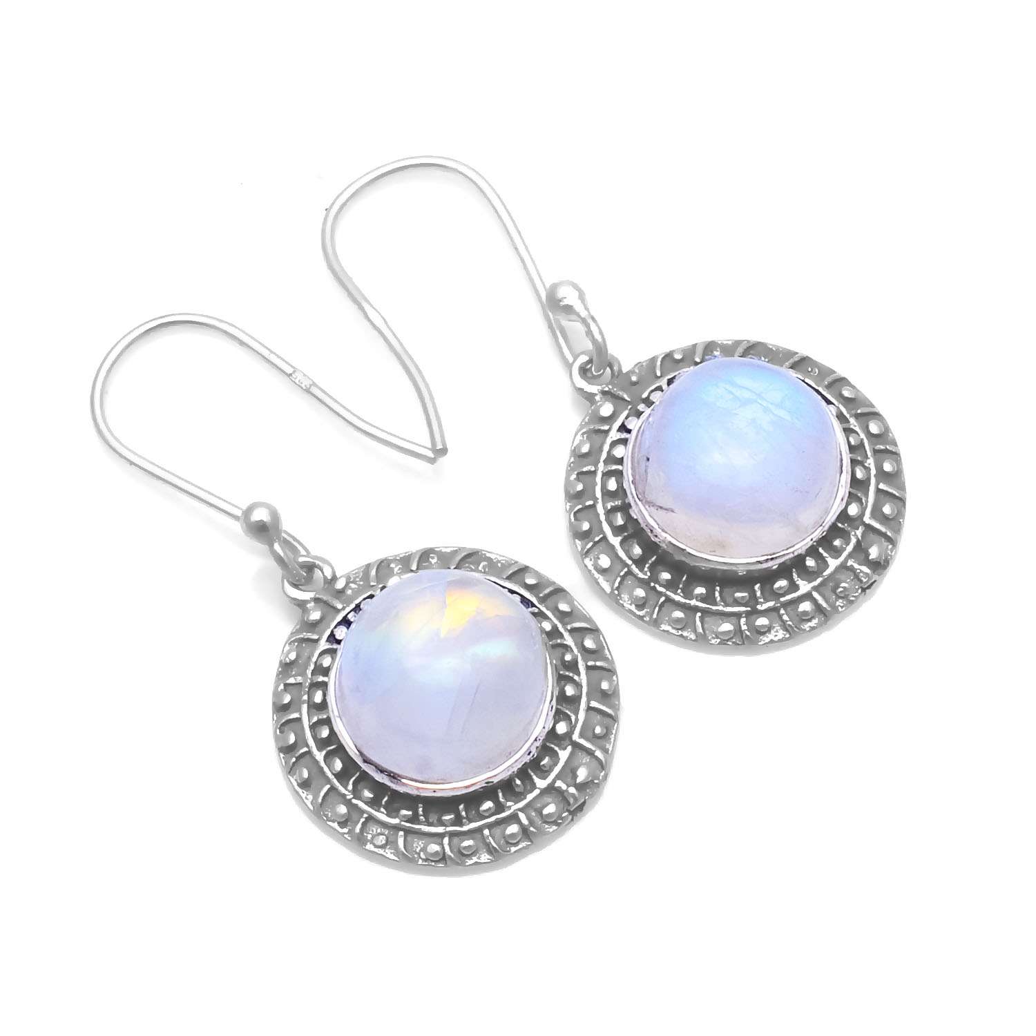 

Rainbow Moonstone Gemstone Earrings Solid 925 Sterling Silver Handmade Earrings Jewelry Gift For Women And Girls E-1315