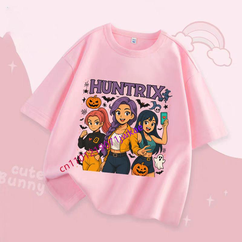 Dětské Hallowmas Oblečení s krátkým rukávem Dárek KPop Tričko Lovci démonů pro děti Kreslené tričko Top Bílé Kulatý výstřih Oblečení