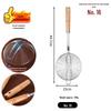 Stainless Steel Four-Wire Skimmer with Wooden Handle, Long-Handled Kitchen Sieve for Hot Pot