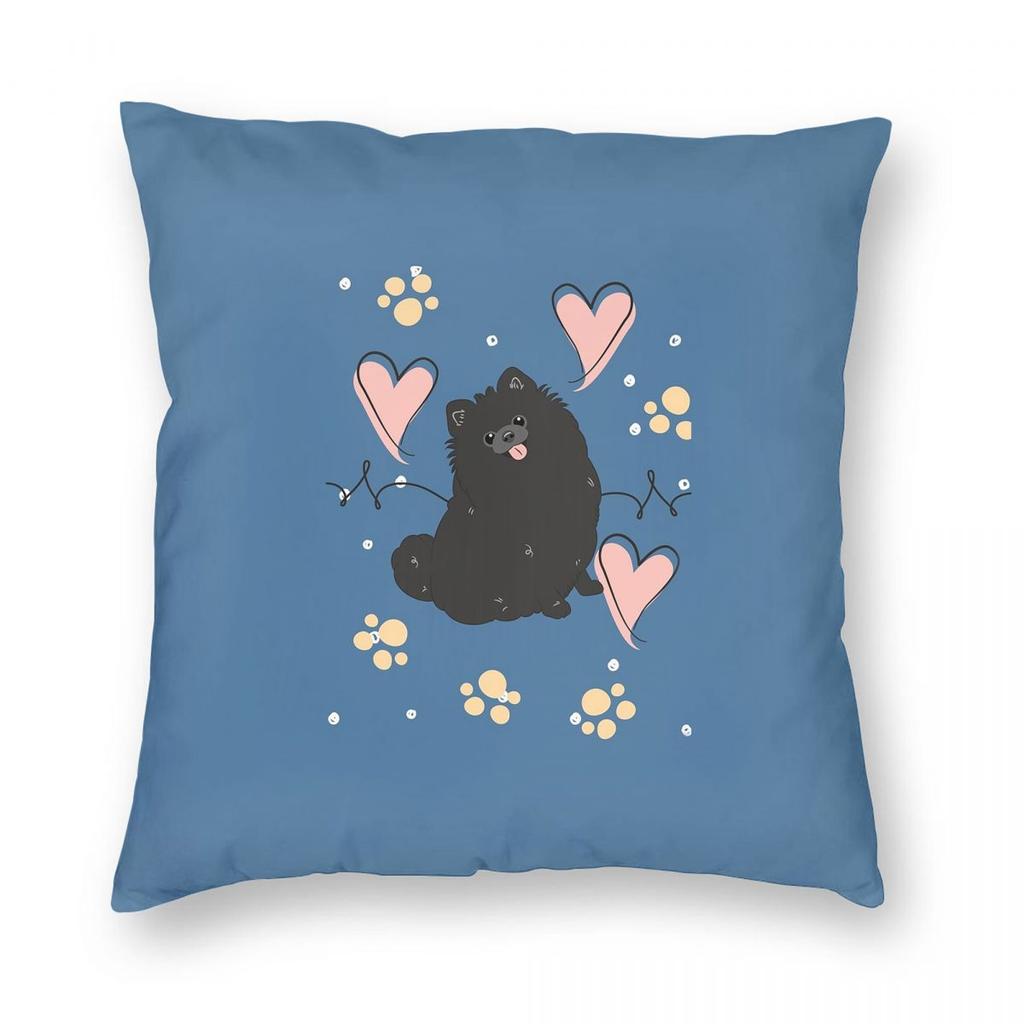 Cute Pomeranian Dog Square Pillowcase Pillow Cover Cushion Throw Pillow for Home Bedroom Car