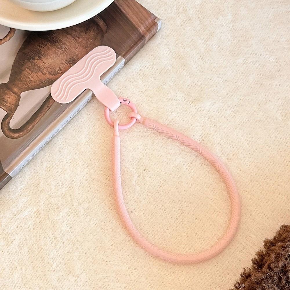 

New Universal Phone Lanyard Anti-Fall Metal Buckle Wrist Strap Anti-Slip Candy Color Mobile Phone Lanyard for Outdoor Activities розовый