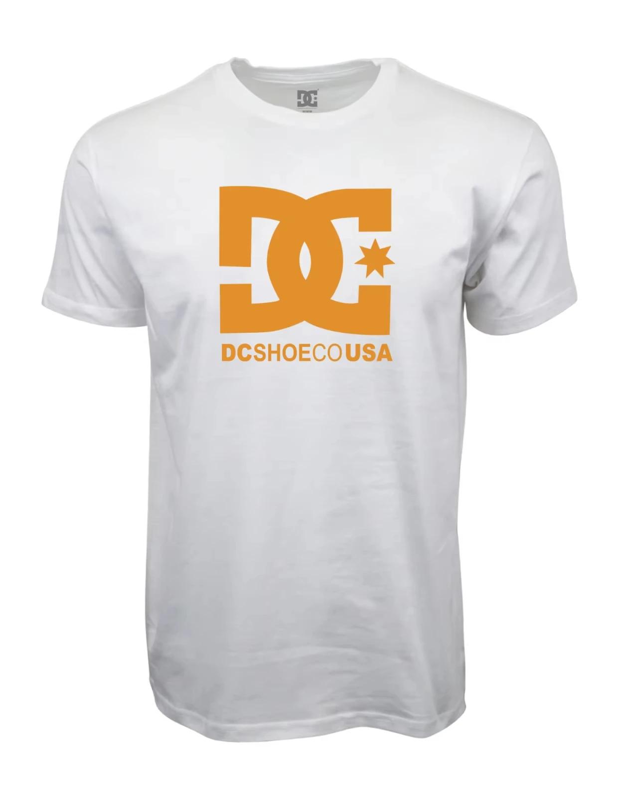 Urban Pulse Clothing 2026 Zomer T-shirt Top Katoen Mode DC Shoes Amerikaans Logo Patroon T-shirt Gedrukt Puur Katoen Meer Kleurkeuzes Verbreding 4XL beige