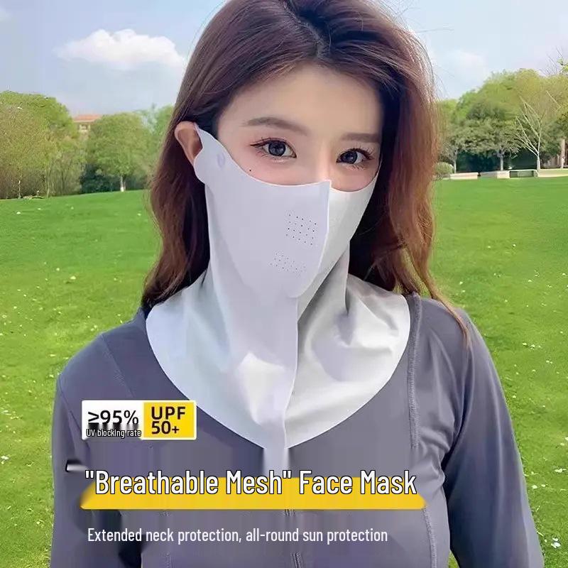 Damen Atmungsaktiver UV-Schutz Nackengamasche für Sommerfahrten, Radfahren & Vollgesichtssonnenschutz - Eisseide