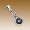 Natural Labradorite 10mm Round Gemstone Celtic Knot Triquetra Pendant 925 Sterling Silver Pendant For Women & Girls