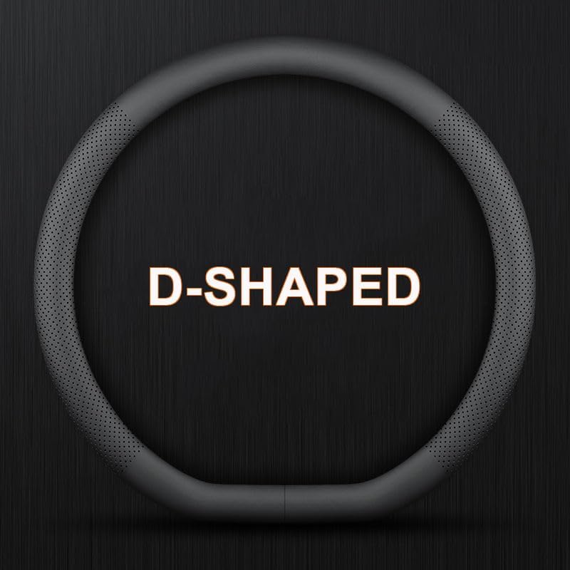 XHRING D-Shaped Car Steering Wheel Cover For Volkswagen VW Atlas Tiguan ID.4 Taos Passat Golf Jetta Beetle Polo GTI CC Touareg SE SEL R-Line S Cross