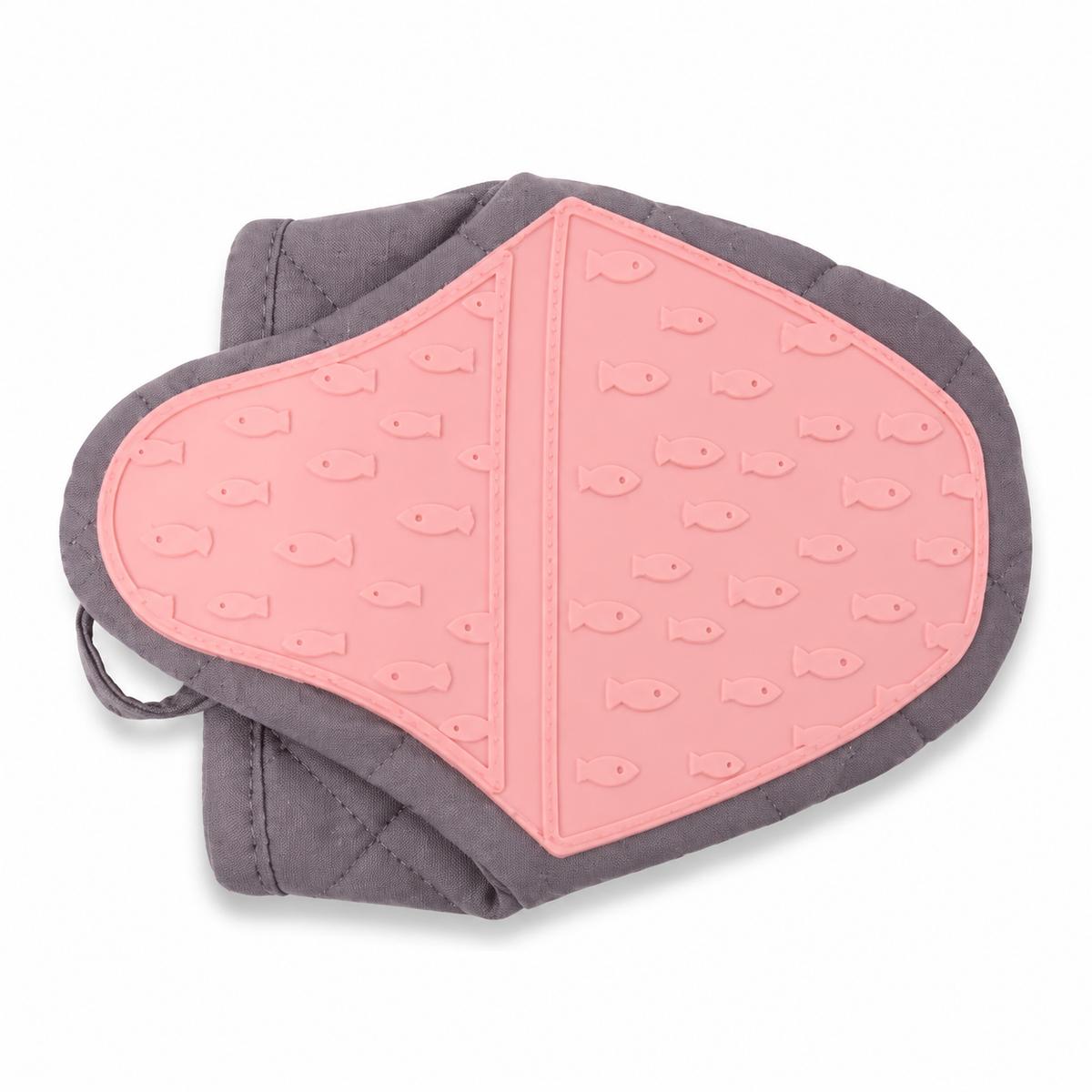 Oven Mitt Silicone Pink Non-Slip Grip Quilted Heat-Resistant Pot Holder Glove for Kitchen Baking Dishes, Pots and Hot Bowls разноцветный