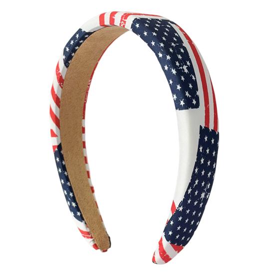 

Women Headband USA Flag Independence Day Stars Stripes Pattern Headband Sponge темно-синий
