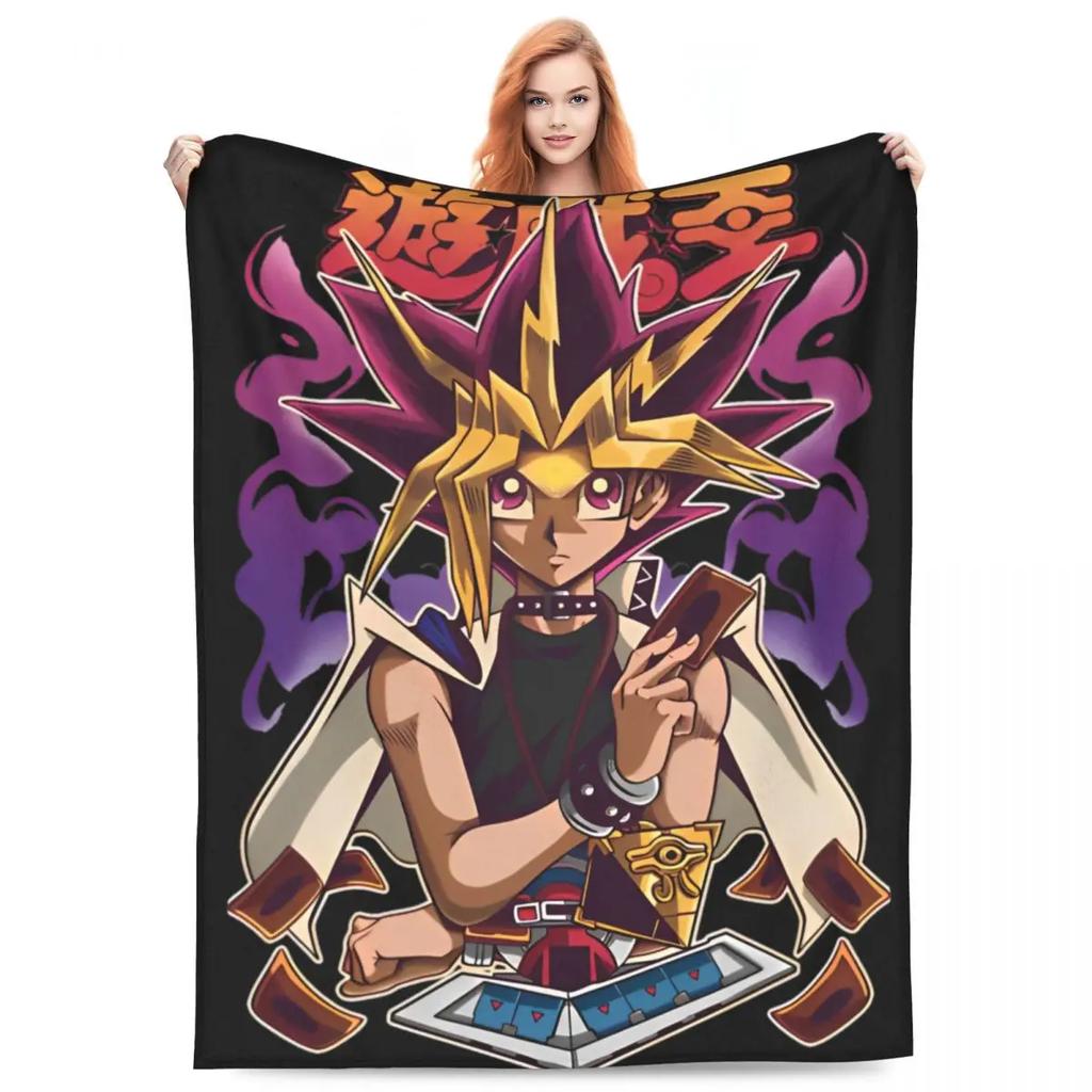 Blauäugiger Weißer Drache Decken Japanischer Anime Yu-Gi-Oh Flauschig Lustig Warme Überwurfdecke für Zuhause Restaurant Winter