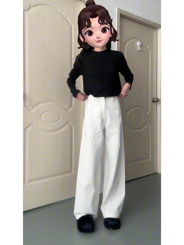 2025 Women's White High-Waist Loose Wide-Leg Jeans: Spring/Summer Collection