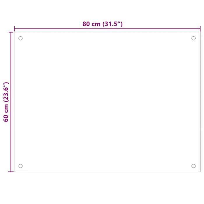 VidaXL Dosseret de cuisine Blanc 80x60 cm Verre trempé 249456