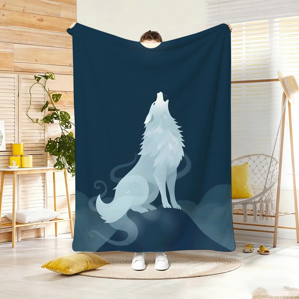 Artistic Pattern N-Nine Tailed Fox Throw Soft Warm Throw Blanket for Bedroom Living Room Bed Travel Camping Picnic Gift