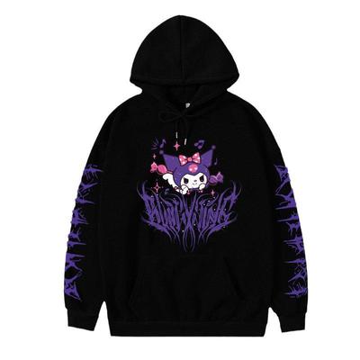 Kuromi Anime Cotton Hoodie - Loose Fitting Sweatshirt for Students