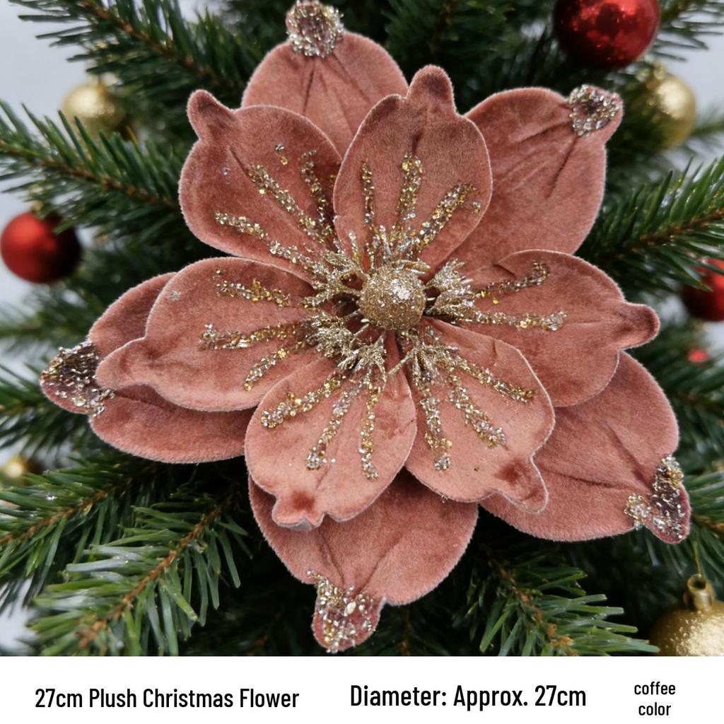 Velvet Sequin Magnolia Christmas Decorations