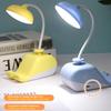 Cartoon Whale Night Light USB Type-C Fast Rechargeable Desk Lamp with Mobile Phone Holder Bendable Warm White Light Desk