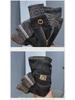 Men's Full-Bottom Printed Stretch Jeans - Thick Autumn/Winter Casual Straight Pants, Trendy and Comfortable