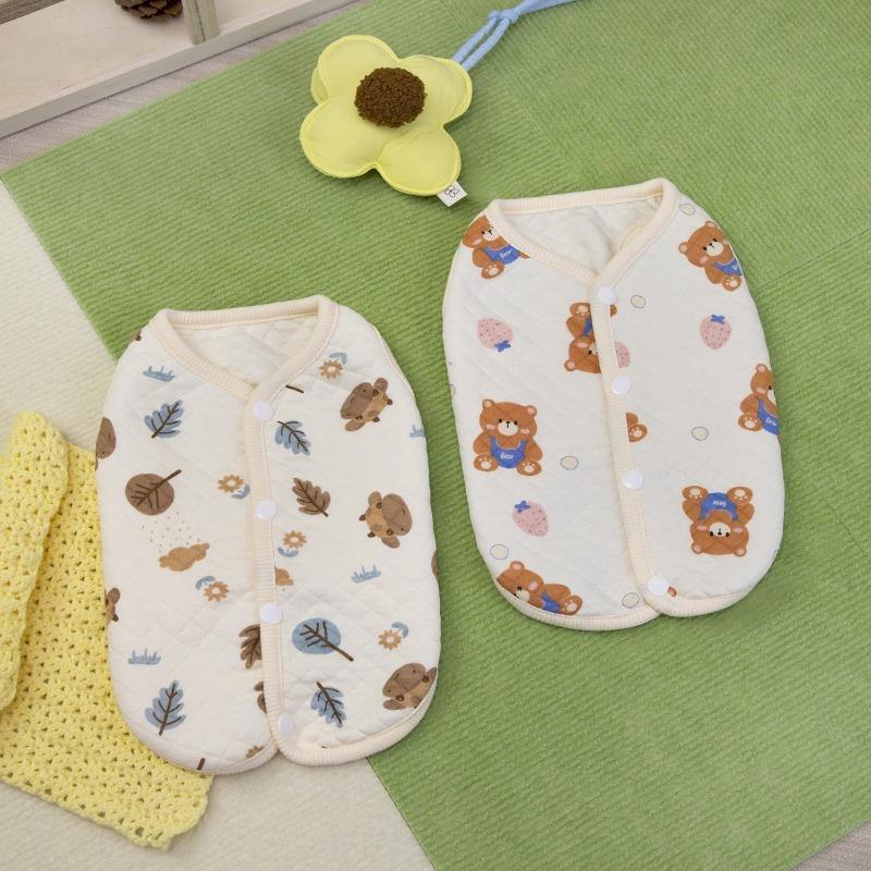 Pet Vest Small Dog Clothes Cat Autumn Winter Bear Pattern Warm Comfortable Baby Cotton Vest Teddy Bechon Small Dog Clothes