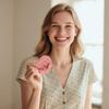 Cute PVC Heart-shaped Jewelry Pouch, Perfect For Valentine's Day Gift, Resealable Bag.