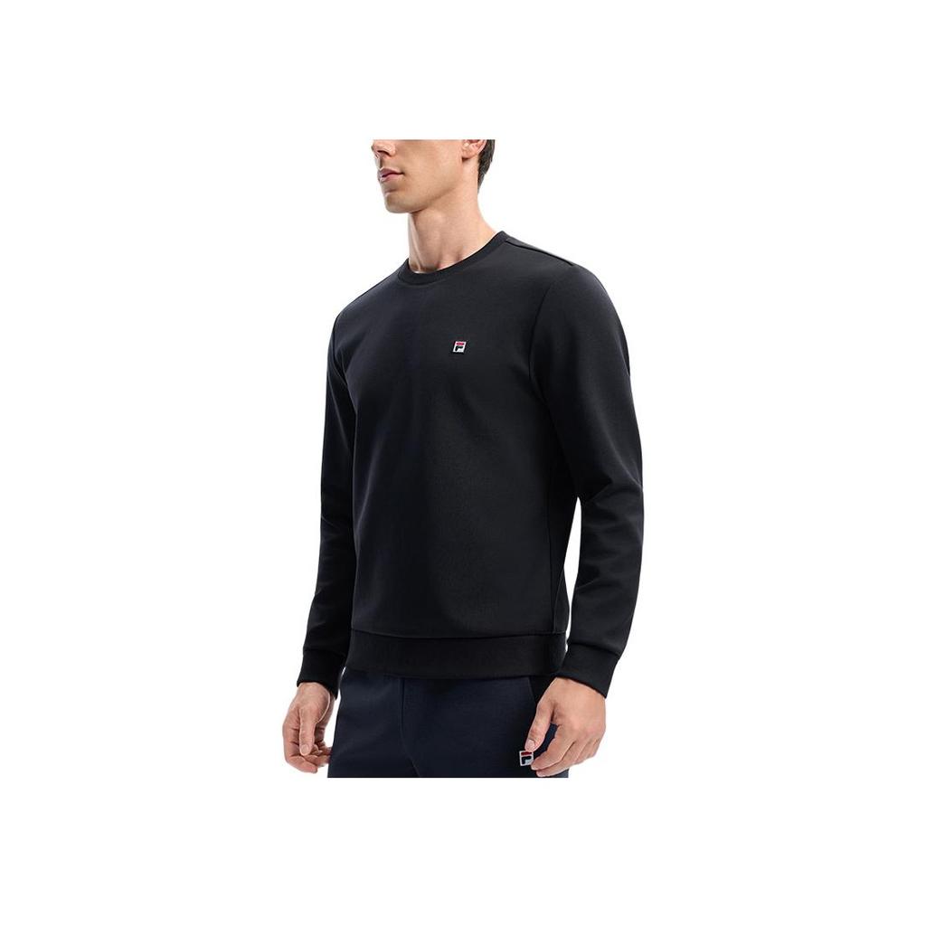Fila Athletics Logo Tennis Sport Antibacterial Warm Knitted Long Sleeve Sweatshirt Men Sweatshirt A51M543201F-NV