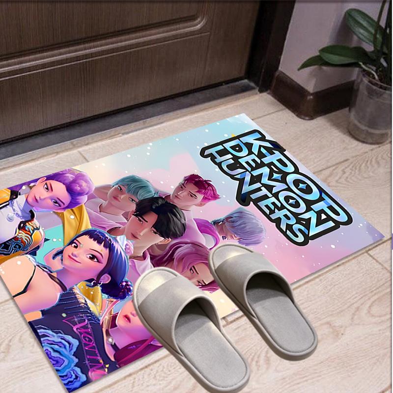 KPop Demon Hunters Pattern Rug, Indoor/Outdoor Mat, for Picnic, Gameroom, Bedroom, Office, Living Room, Home Decor Carpet, Birthday Gift